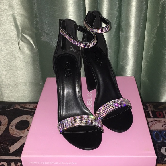 Charlotte Russe Shoes - New. Black rhinestone sandal Charlotte Russe
